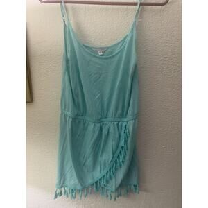 1 Victoria's Secret Mint Green Adjustable Strap Wrap Shirt w Tassels Size Large